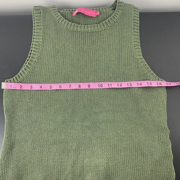 Macbeth Collection Women's Sweater Vest Size XS Green Knit Tie Detail Sleeveless - Picture 6 of 8
